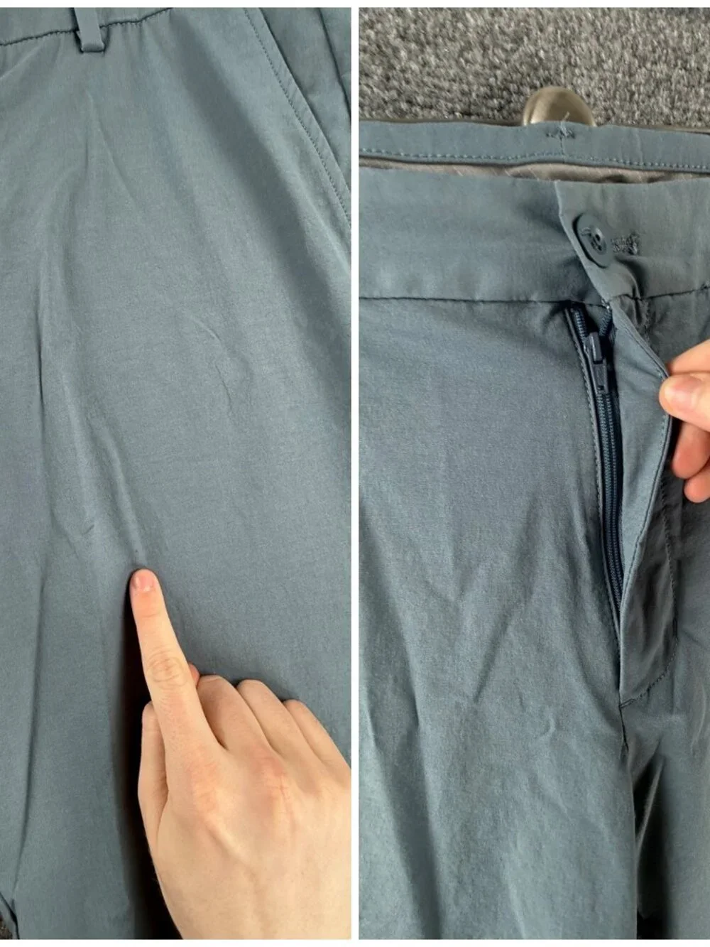Vineyard Vines OTG Pants Performance 38x32 Men Gray Blue Stretch Zip Pockets